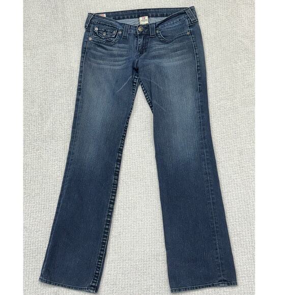 True Religion Women's Blue Straight Leg Jeans Size 10 #60708 - Picture 1 of 3